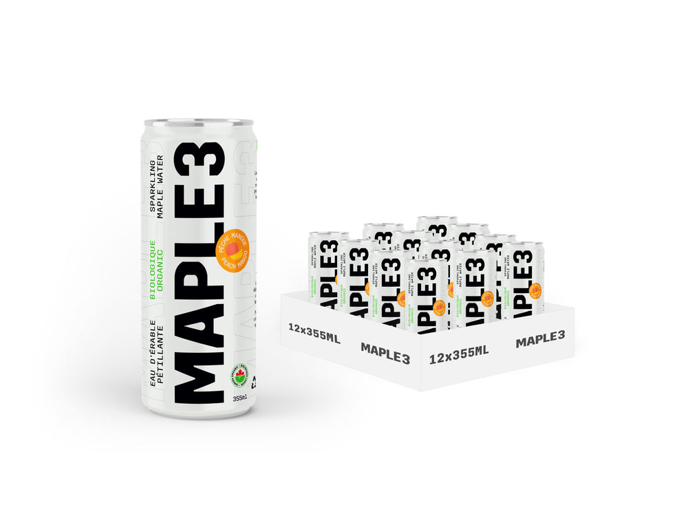 Peach/Mango Sparkling Organic Maple Water - 12 X 355ML (WS)